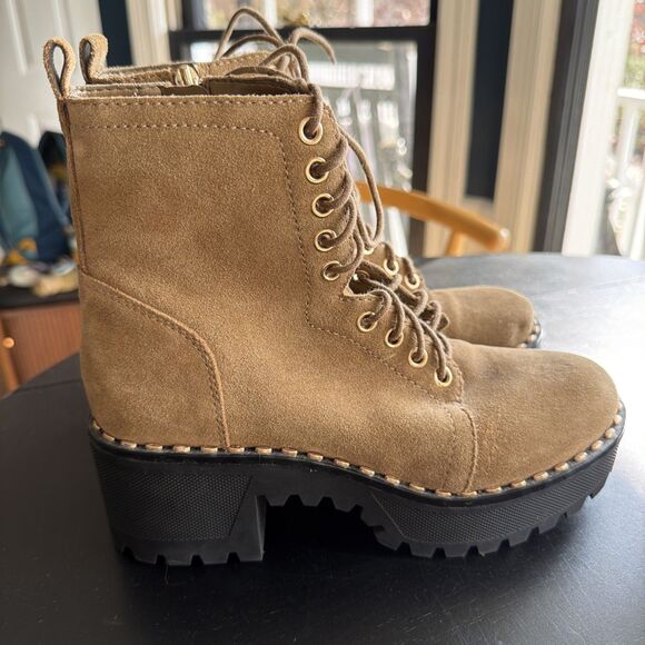 Vince Camuto Leather Women's Mecale Combat Boot Dogwood 6.5 - Picture 2 of 9